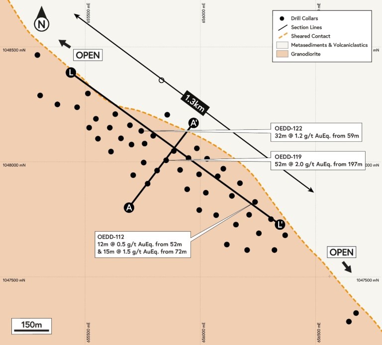 Figure 22: BBM Drill Collar Plan, shown over simplified geology.